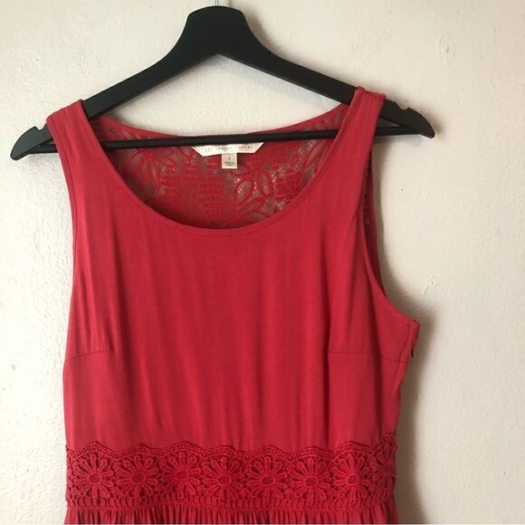 LC Lauren Conrad red sleeveless knee length lace dress - Picture 2 of 10